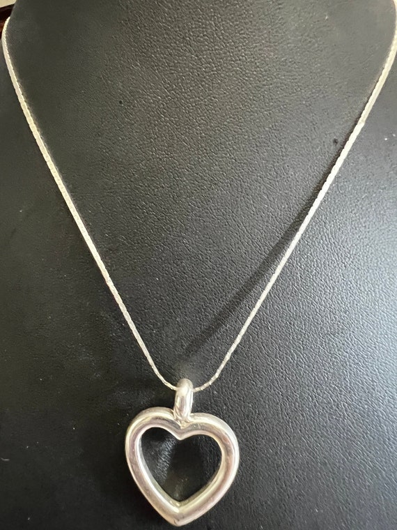 925 Vintage Heart Pendant and Necklace, Gift for … - image 1