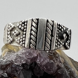 Detailed Unique Southwestern Design, 925 Sterling Silver Band Ring, Gift for Her, Silver Jewelry