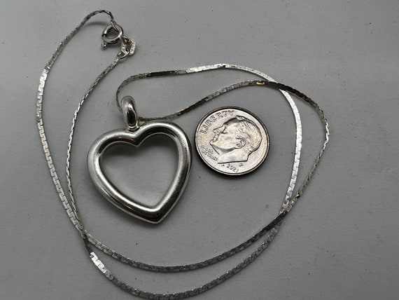 925 Vintage Heart Pendant and Necklace, Gift for … - image 4