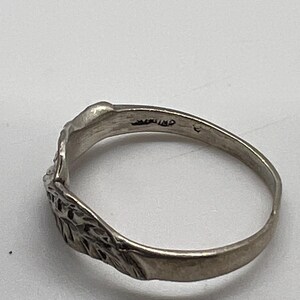 Sterling Silver Vintage Guardian Angel Wing Ring, size 6.25 image 10