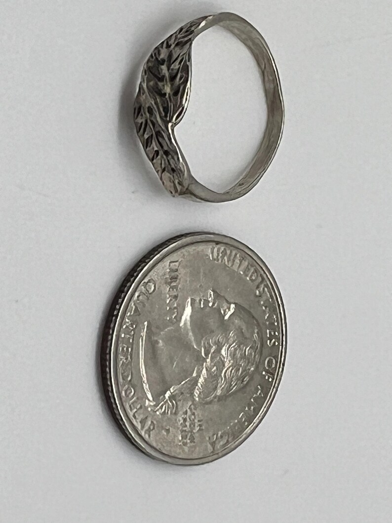 Sterling Silver Vintage Guardian Angel Wing Ring, size 6.25 image 11