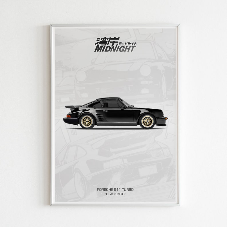 Wangan Midnight Poster Tatsuya Shima's Porsche 911 Turbo Etsy