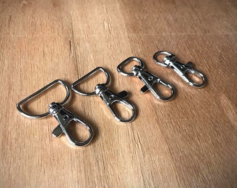 Swivel hook for lanyards and straps - Lanyard clips snap trigger clips bag clasps lobster - Hardware for strap 10mm / 15mm / 20mm / 25mm