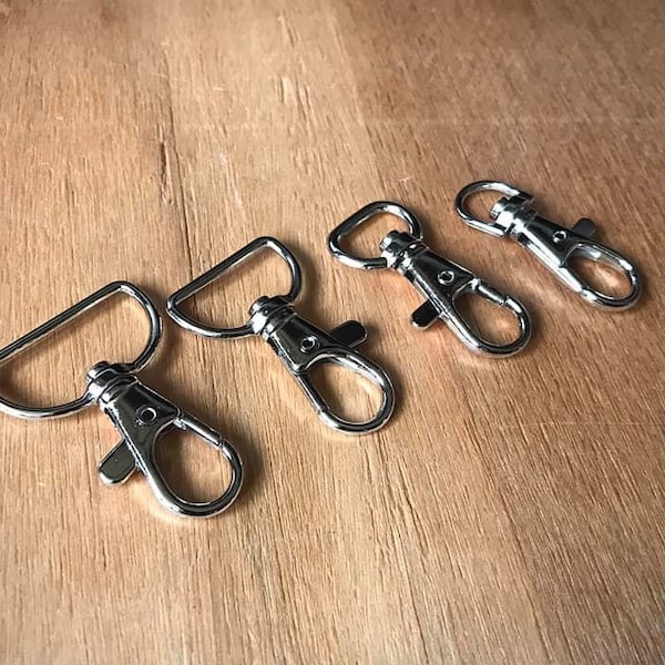 Swivel hook for lanyards and straps - Lanyard clips snap trigger clips bag clasps lobster - Hardware for strap 10mm / 15mm / 20mm / 25mm