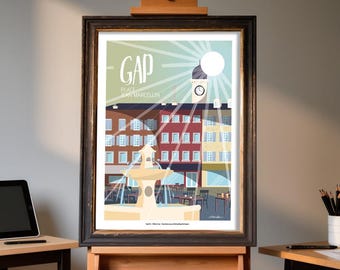Gap poster, Place Jean Marcellin, illustration on quality paper