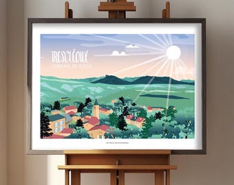 Trescléoux poster, Buëch commune illustration