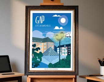 Gap poster, Desmichels housing estate, Hautes-Alpes, illustration
