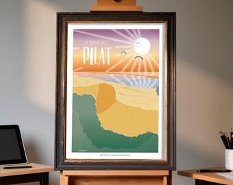 Dune du Pilat poster illustration on quality paper