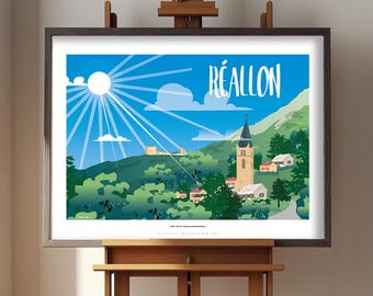 Réallon poster, Hautes-Alpes illustration