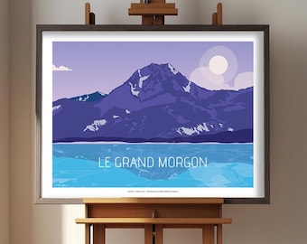 Grand Morgon Serre-Ponçon Hautes-Alpes poster illustration