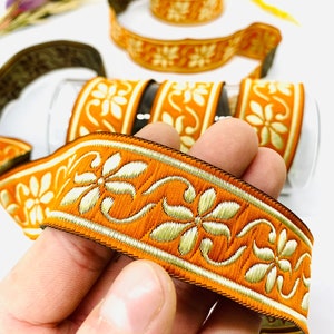 10 Yards / 30 mm Orange Keltische Veilchen Jacquard Borte(1,18 Zoll)Vintage Band, Jacquard Band, Vorhänge Zierleiste, Handwerk Versorgung, Nähen trimmen,Hundehalsband