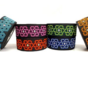 Cinta de jacquard azul con motivo de estrellas de 10 yardas/30 mm (1,18 pulgadas) Adorno de jacquard, Adorno de vestuario, Suministros de artesanía, Suministro de collar, Adorno de brocado, Collar de perro