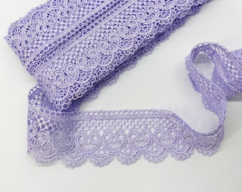 50mm Lilac Lace trim Guipure (1.96 inch)Venice Lace Trim,Geometric Lace Trim,Lilac lace Trim,Sewing Trim,Runner,Towel,Blouse,tablecloth