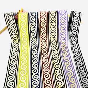10 Yards/30 mm Anatolian Elegance Jacquard Trim (1.18 inch) Ruban Jacquard, Garniture médiévale, ruban vintage, Motif celtique, Garniture de couture, Collier de chien