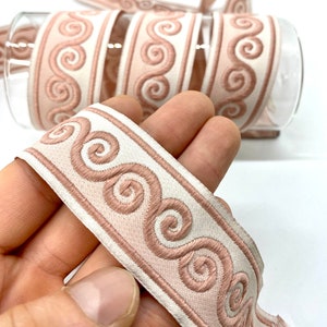 10m / 30 mm Jacquardborte in Pulverfarben, Jacquardborte(1,18 inch), Jacquardborte, Vintage-Band, Vorhangborte, Kostümborte, Brokatband, Hundehalsband,