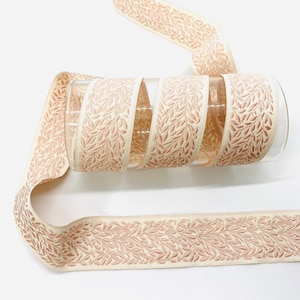 Cinta de jacquard con hojas de salmón de 10 yardas/30 mm (1,18 pulgadas), adorno de jacquard, adorno vintage, suministros para manualidades, cinta vintage, collar de perro, adorno para disfraces