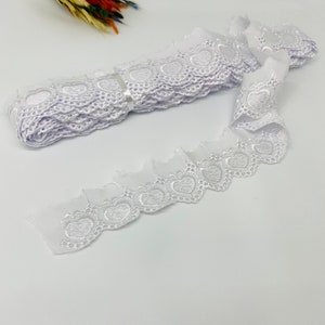 Lace Trim, Guipure 40mm Wit Venetië Kant Trim (1.57 inch) Met sint-jakobsschelpen, Guipure Lace Trimming, Brede Guipure, Venica kant, Bruids kant
