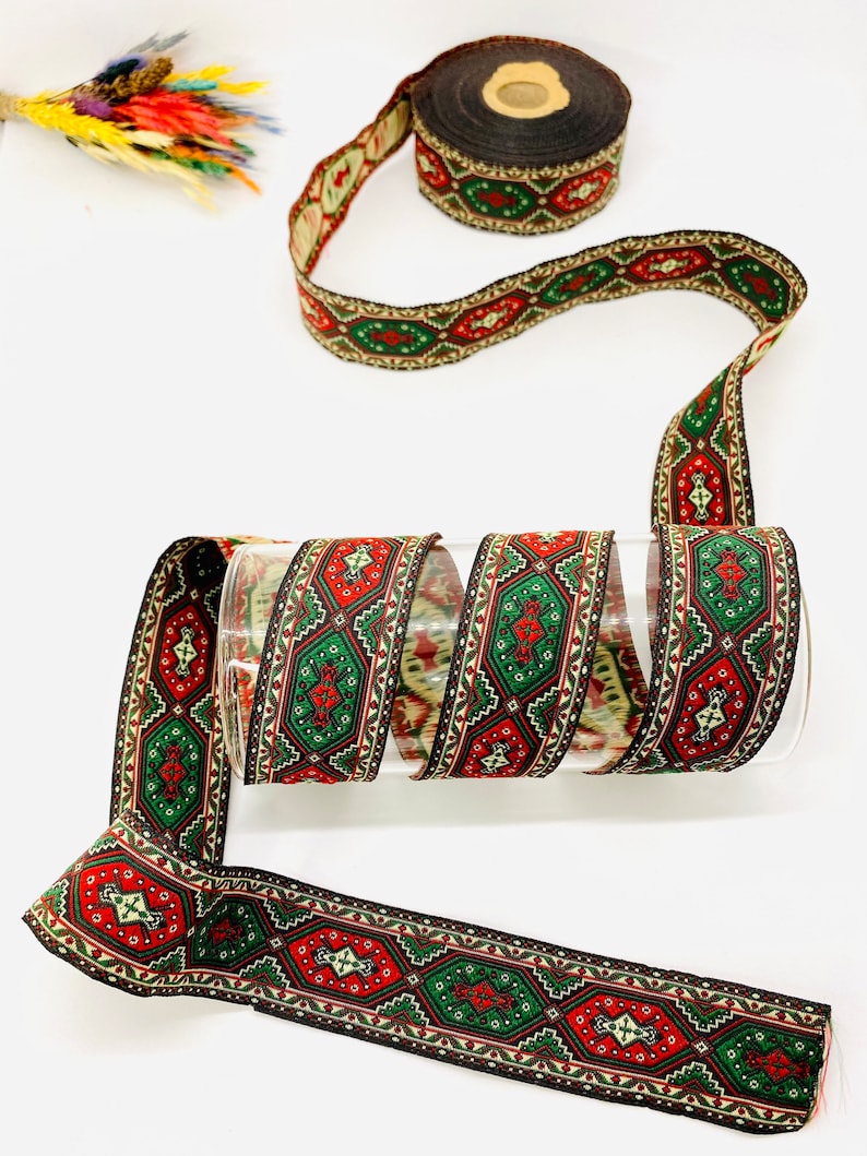 Medieval Jacquard Ribbon: 30mm Colorful Woven Trim, 10 Yards - Etsy