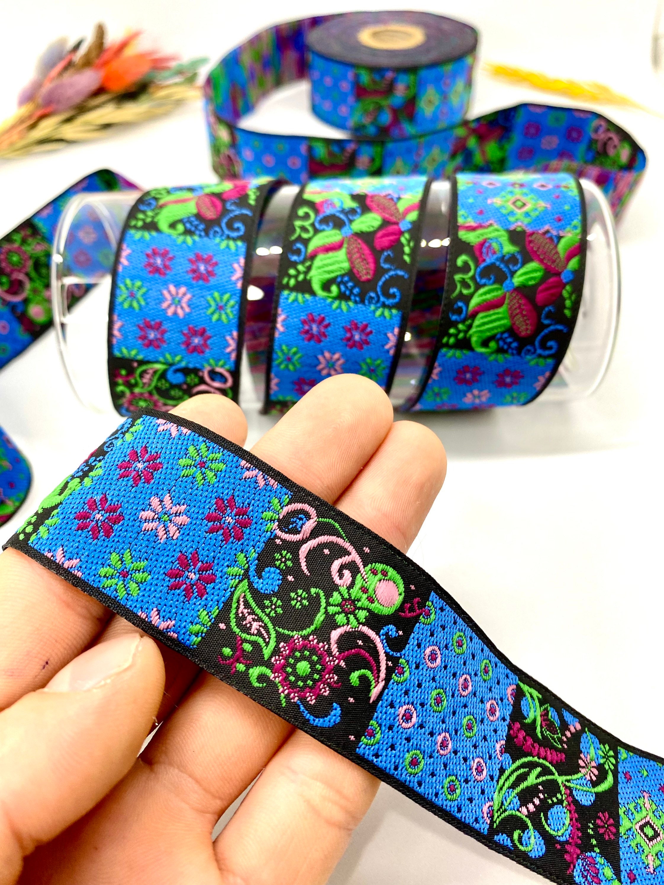 10 Yrd/30 Mm Colourfull Jacquard Ribbon(1.18 Inch)handmade Sew-on