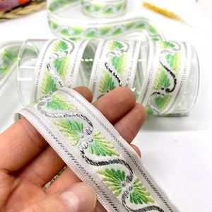 10Yrd/30 mm Green Seashell Jacquard Trim(1.18 inch)Jacquard Ribbon,Drapery trim,Vintage Ribbon,Ribbon,Celtic Pattern,Sewing trim,Dog Collar