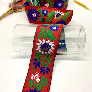 10Yards/50 mm Floral Jacquard Ribbon(1.96 inch)Jacquard Trim,Vintage Trim,Drapery Trim,Brocade Trim,Collor Supply,Dog Collar,Sewing Trim