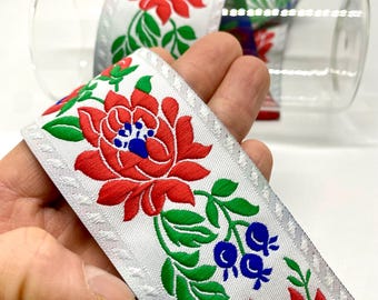 10Yards/50 mm Floral Jacquard Ribbon(1.96 inch)Jacquard Trim,Vintage Trim,Drapery Trim,Costume Trim,Diy Sewing Projects,Decorative Trim