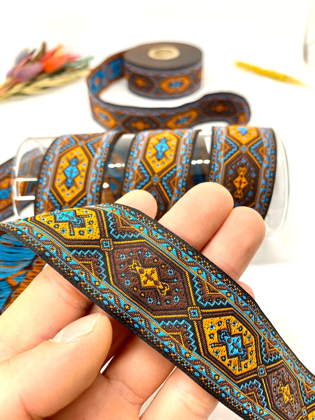 Medieval Jacquard Ribbon: 30mm Colorful Woven Trim, 10 Yards - Etsy