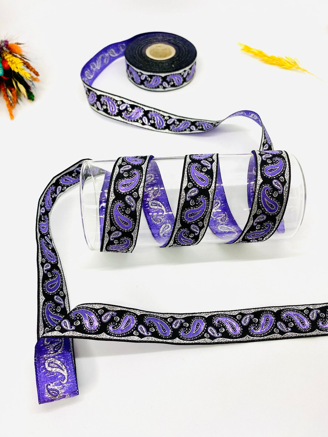 10 Yards/20mm Purple Patterned Jacquard Trim(0.78 Inch)jacquard Ribbon ...