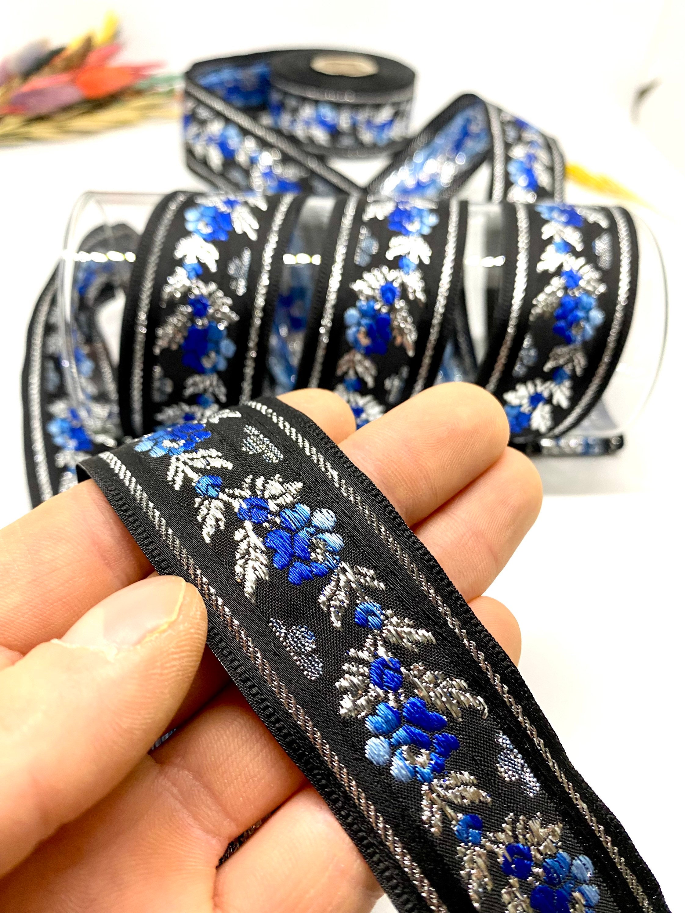 10yard/30 Mm Lilac/purple Floral Jacquard Trim(1.18 Inch