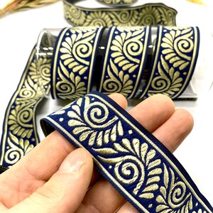 10Yrd/30mm Navy Blue Celtic Jacquard Trim(1,18inch)Vintage Trim,Jacquard Ribbon,Celtic Knot,MedievalTrim,Costume Trim,Sewing Trim,Dog Collar