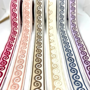 10Yards/30 mm  Scroll Jacquard Ribbon(1.18 inch)Jacquard Trim,Vintage Trim,Drapery Trim,Costume Trim,Brocade Ribbon,Sewing trims,Dog Collar,