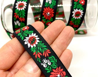 10 Yards/20 mm Floral Jacquard Ribbon(0.78 inch)Boho Trim For Sewing,Handmade Sew-On Decorative Trim-Edge Decoration For Clothing