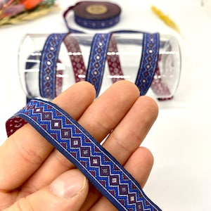 10 Yards / 15 mm Marineblau / Blau Dreieck Jacquard Band (0,59 Zoll) Jacquard Borte,Dreieck Band,Dekorative Borte,Mode Borte,Hundehalsband
