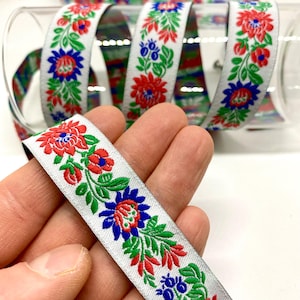 10 Yards/20 mm Floral Jacquard Ribbon(0.78 inch)Jacquard Trim,Vintage Trim,Drapery Trim,Brocade Trim,Collor Supply,Dog Collar,Sewing Trim