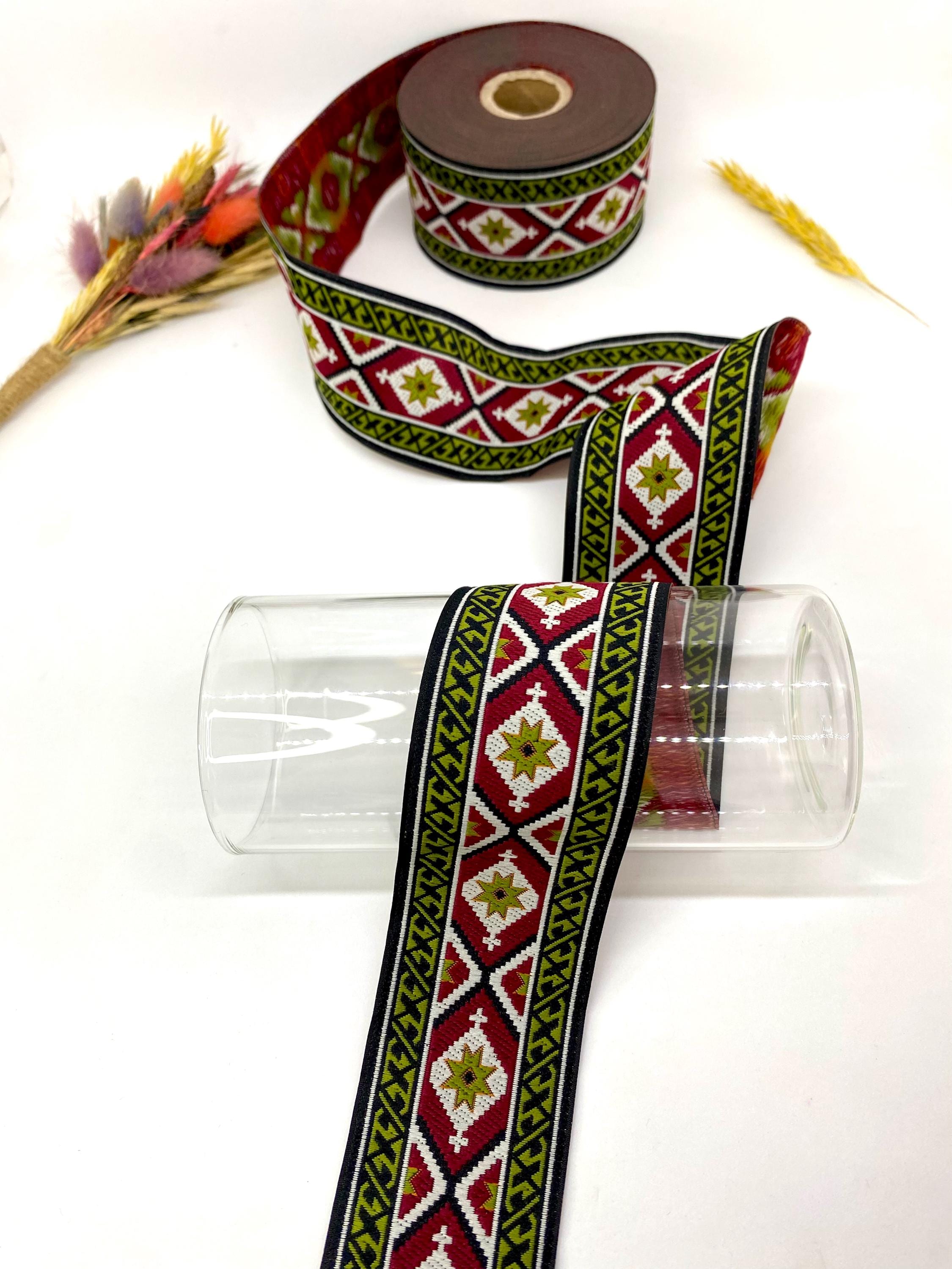 10 Yrd/50 Mm Ethnic Jacquard Ribbon(1.96 Inch)jacquard Trim for 
