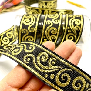 10 Yards/22 mm Celtic Embroidered Jacquard Trim(0.86 inch)Jacquard Ribbon,Renaissance Trim,Drapery Trim,Vintage Trim,Costume Trim,Dog Collar