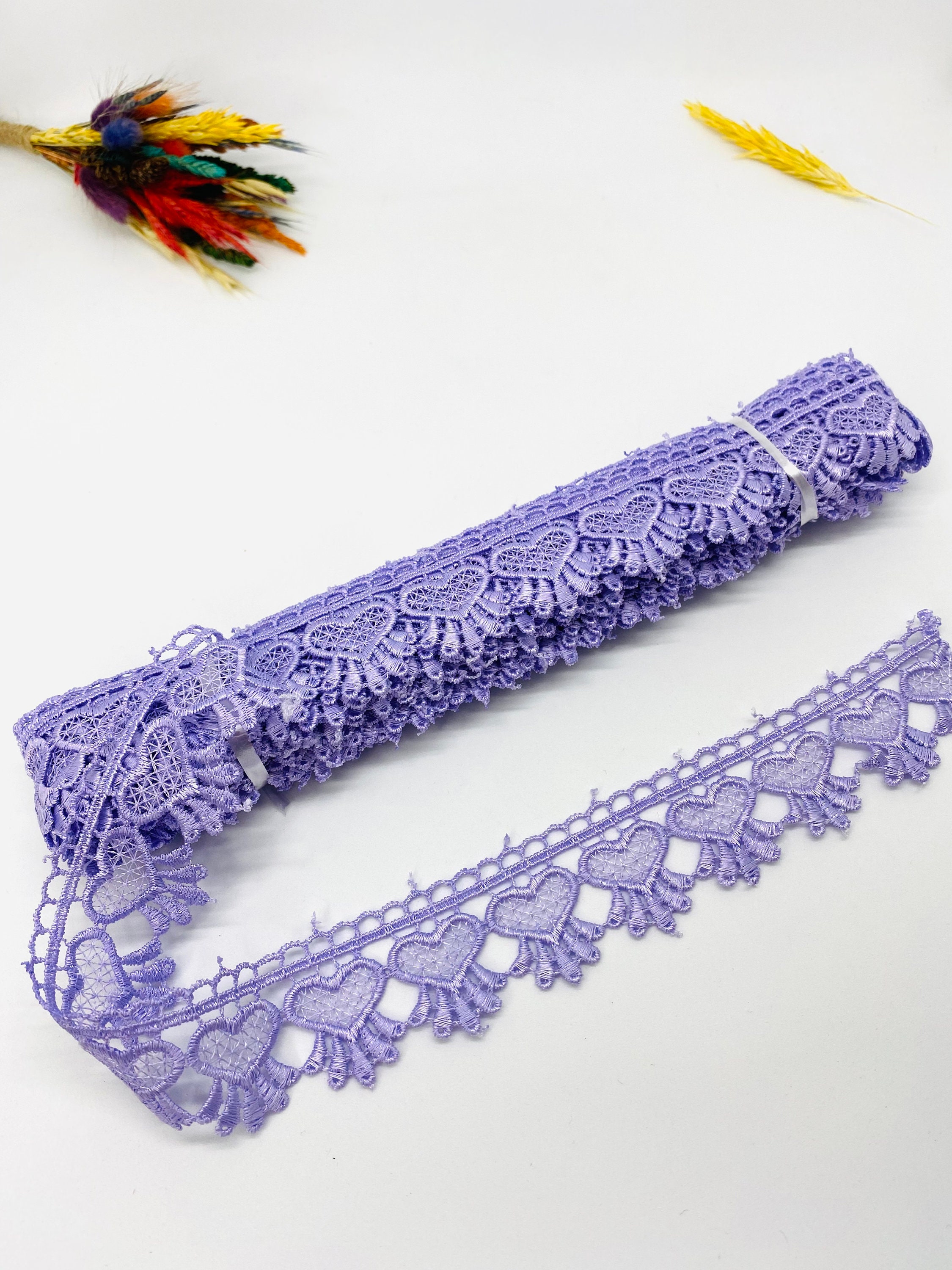 Lace Trim Guipure 30mm Violet Purple1.18 Inchesvenice Lace Trim,heart