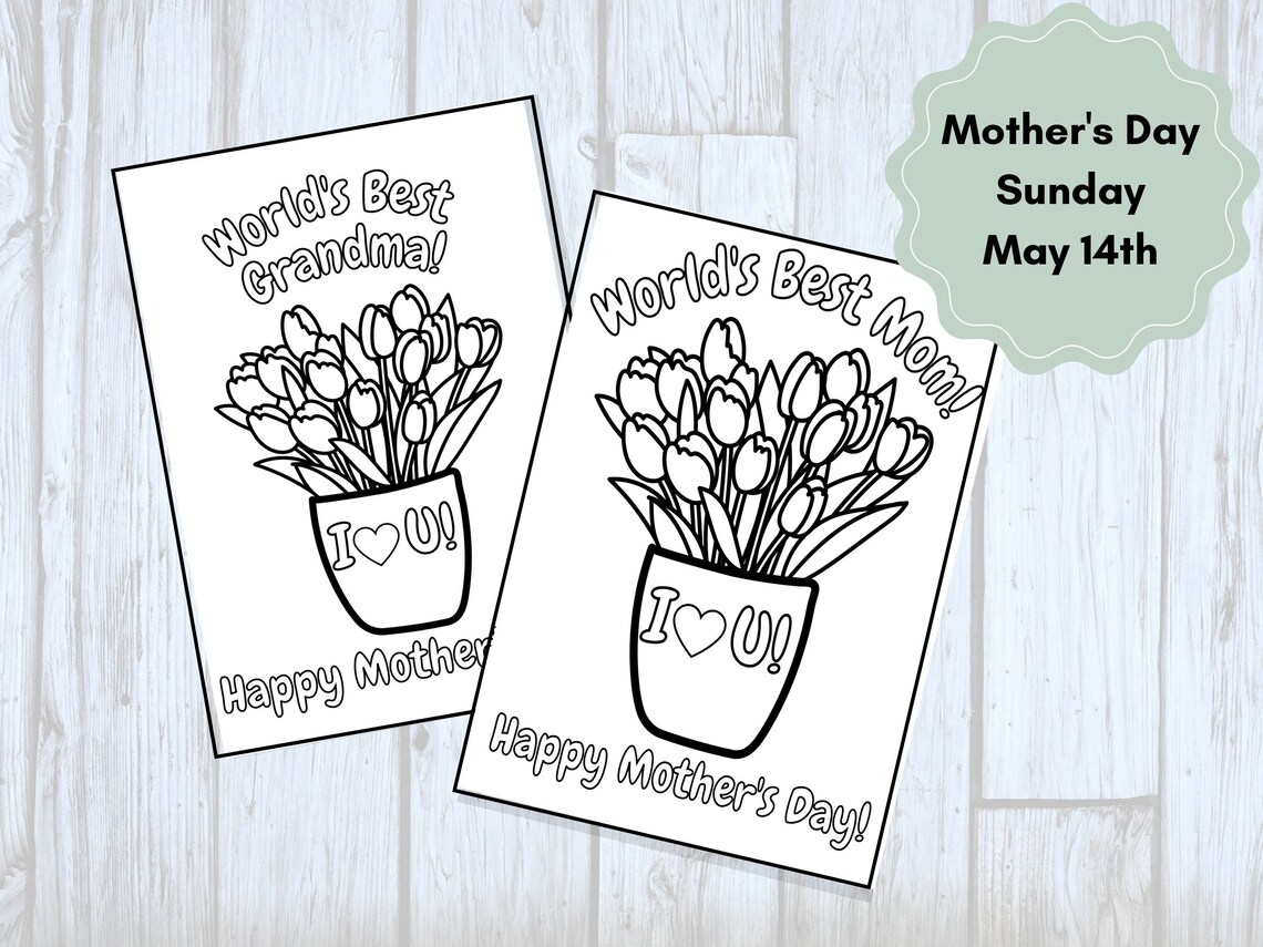 Mother's Day Coloring Page Grandma/gigi Mother's Day Coloring DIY ...