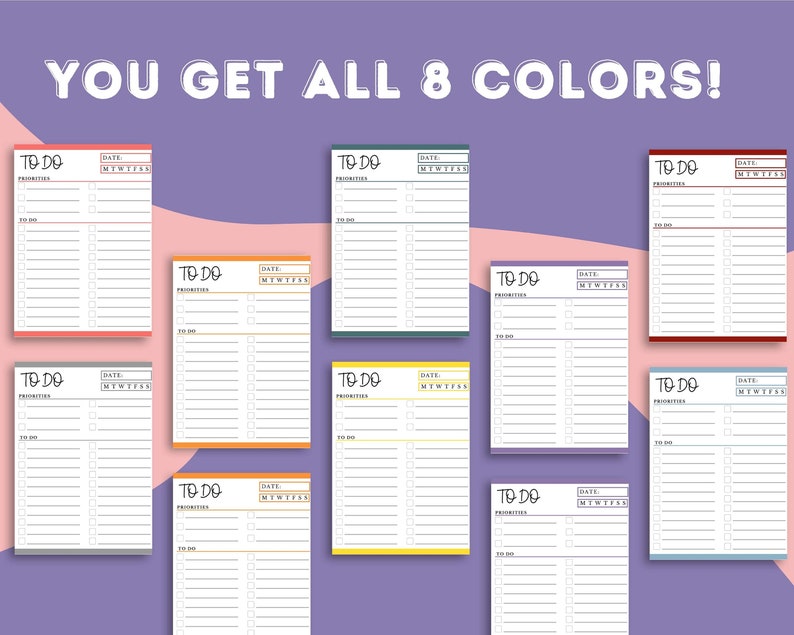 Printable to Do List Daily, Weekly To-do Pdf Planner Checklist A4 and ...