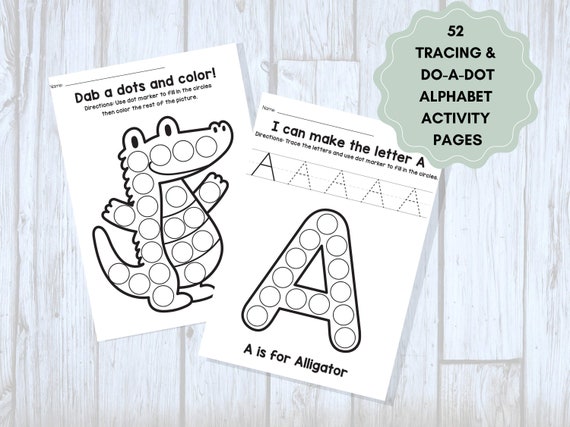ABC Coloring Pages Do-A-Dot Activity for Toddler Alphabet Worksheets for Preschool Printable Fine Motor Activity Homeschool Learning