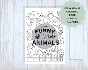 Coloring Book for Kids | Farm Animals | INSTANT DOWNLOAD