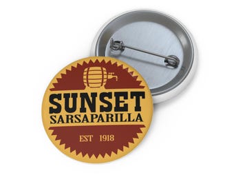 Sunset Sasparilla Pin Buttons