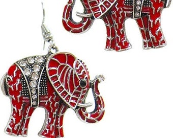 Womens Fashion Studded Elephant Earrings, Gift for Her, Gift for Soror