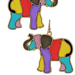 Elephant Earrings Set, Ethnic Earrings, Animal Earrings, Gift for Soror, Elephant Jewelry, Gift for her, Gift for Mom