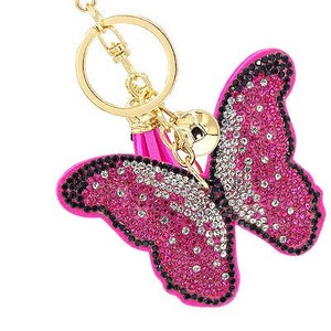 Pink Fashion Butterfly Keychain, Gift for Her,Butterfly Bag Keychain, Keyring, Bag Charm