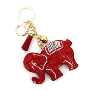 Elephant Keychain, Gift for Her, Red Elephant Tassel Keychain, Ethnic Elephant Bag Chain Gift for Mom, Soror Gift