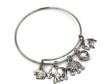 Elephant Charm Bracelet, Gift for her, Silver Elephant Bracelet, Ethnic Charm Bracelet, Gift for Her, Gift for Mom, Soror Gift