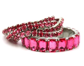 Pink Stone 5 Piece Bracelet Set, Gift for Soror