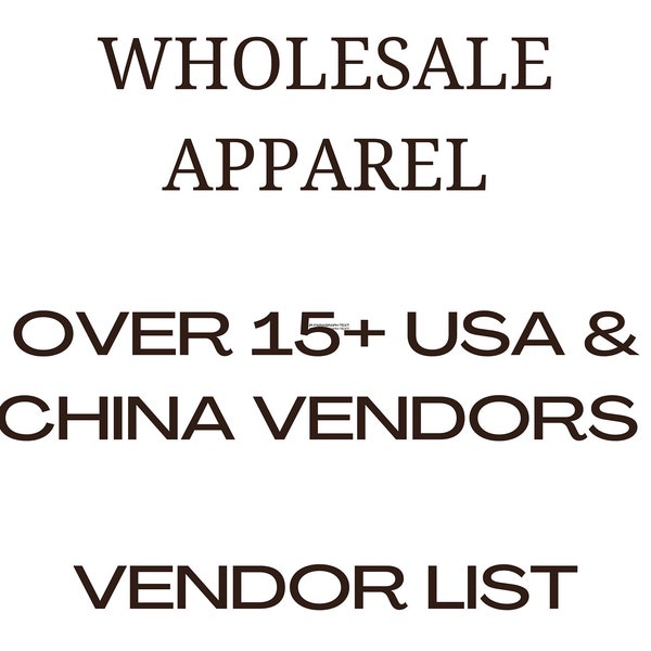 Wholesale Vendor List Etsy