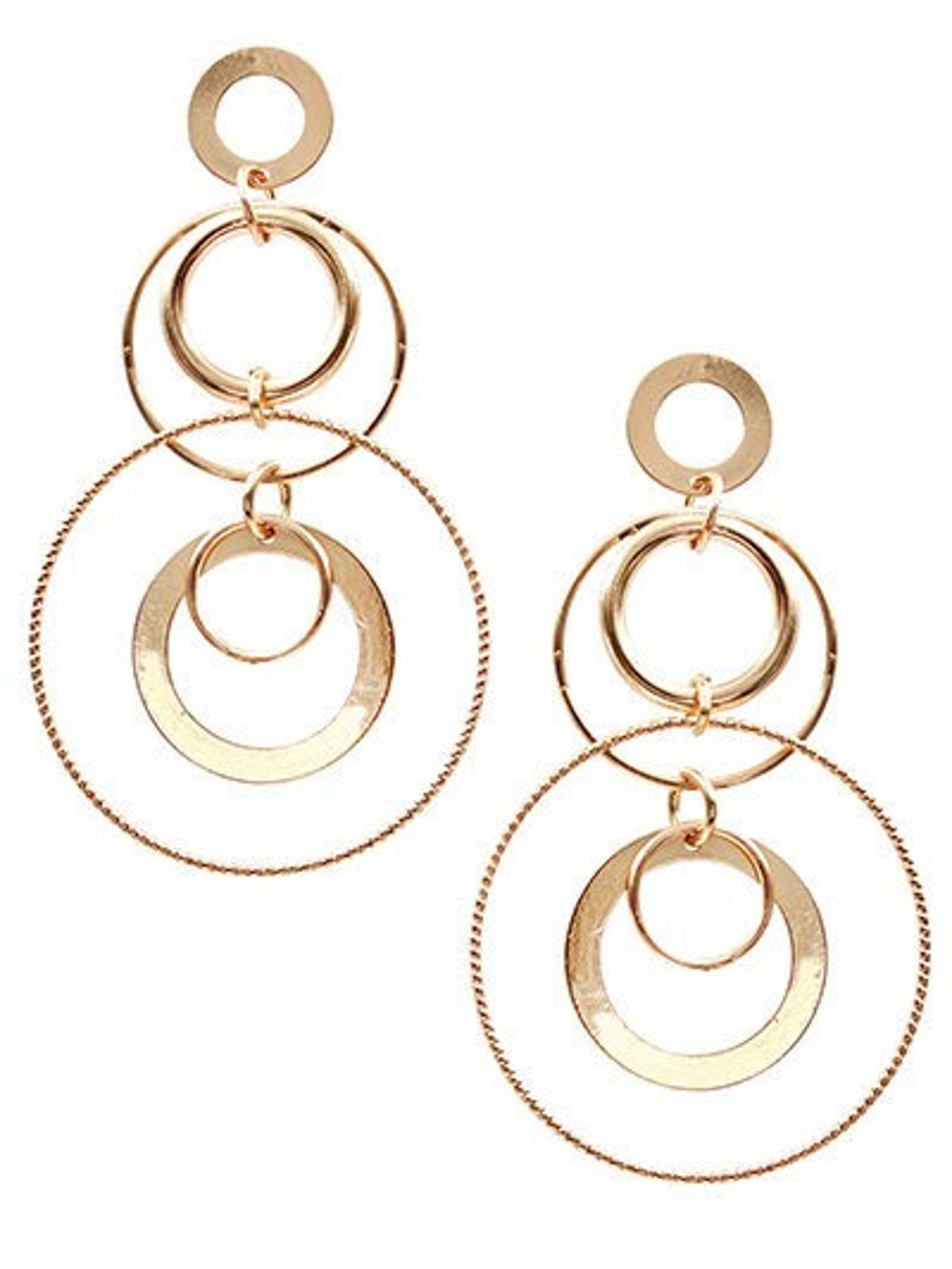 Multi Circle Gold Earrings Circle Gold or Silver Earrings Etsy